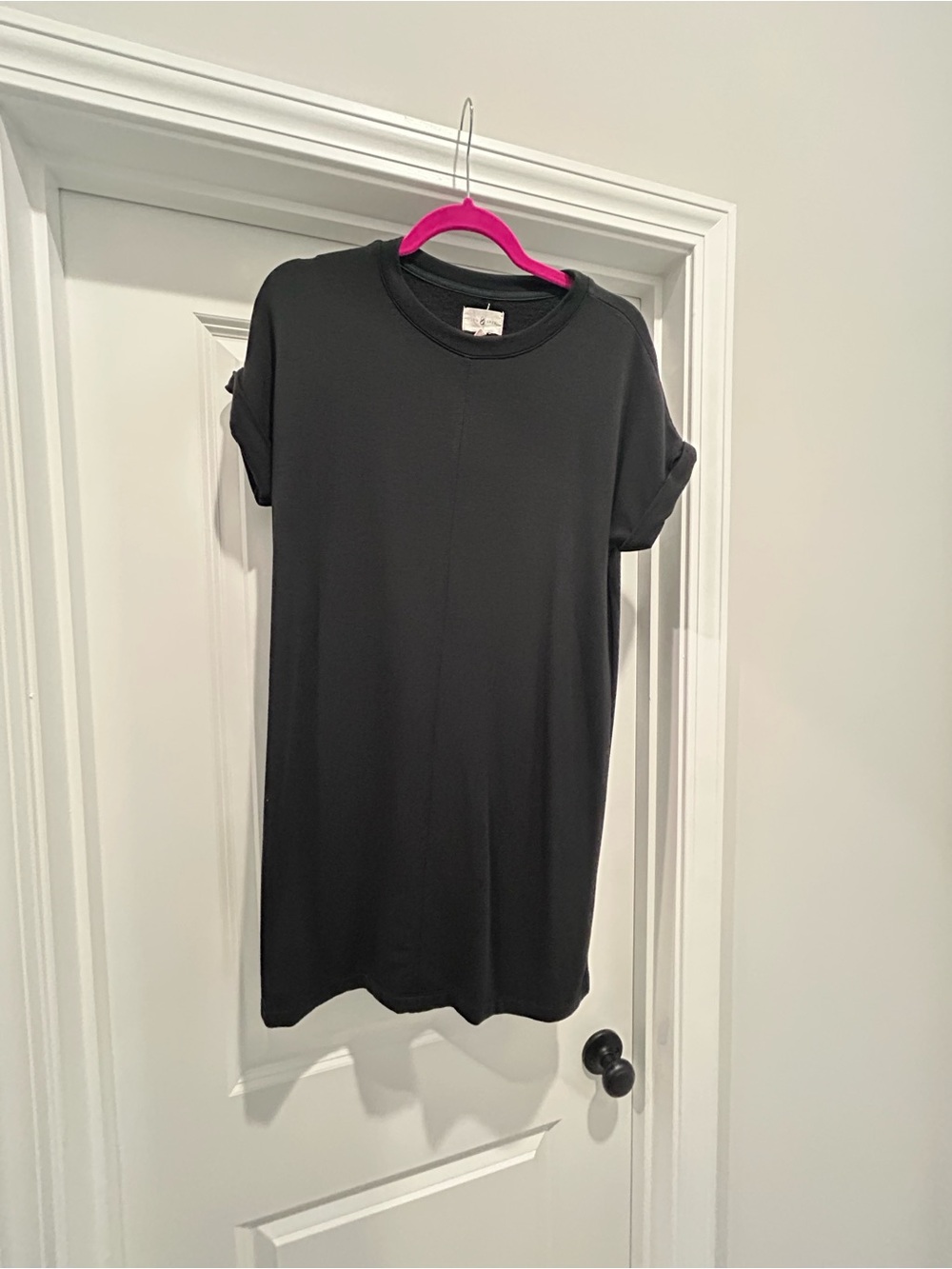 Lou & Grey Black Short Sleeve Crewneck Shift Dress Top M
